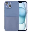 For iPhone 15 Imitate Liquid Silicone Skin Feel Phone Case with Card Slot(Light blue) - 1