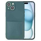 For iPhone 15 Imitate Liquid Silicone Skin Feel Phone Case with Card Slot(Green) - 1