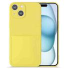 For iPhone 15 Imitate Liquid Silicone Skin Feel Phone Case with Card Slot(Yellow) - 1