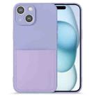 For iPhone 15 Imitate Liquid Silicone Skin Feel Phone Case with Card Slot(Purple) - 1