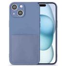 For iPhone 15 Plus Imitate Liquid Silicone Skin Feel Phone Case with Card Slot(Light blue) - 1