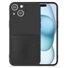 For iPhone 15 Plus Imitate Liquid Silicone Skin Feel Phone Case with Card Slot(Black) - 1