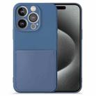 For iPhone 15 Pro Imitate Liquid Silicone Skin Feel Phone Case with Card Slot(Blue) - 1