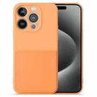 For iPhone 15 Pro Imitate Liquid Silicone Skin Feel Phone Case with Card Slot(Orange) - 1