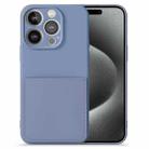 For iPhone 15 Pro Imitate Liquid Silicone Skin Feel Phone Case with Card Slot(Light blue) - 1