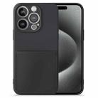 For iPhone 15 Pro Imitate Liquid Silicone Skin Feel Phone Case with Card Slot(Black) - 1