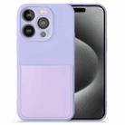 For iPhone 15 Pro Imitate Liquid Silicone Skin Feel Phone Case with Card Slot(Purple) - 1