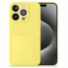 For iPhone 15 Pro Max Imitate Liquid Silicone Skin Feel Phone Case with Card Slot(Yellow) - 1
