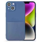 For iPhone 14 Plus Imitate Liquid Silicone Skin Feel Phone Case with Card Slot(Blue) - 1