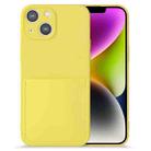 For iPhone 14 Plus Imitate Liquid Silicone Skin Feel Phone Case with Card Slot(Yellow) - 1