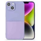 For iPhone 14 Plus Imitate Liquid Silicone Skin Feel Phone Case with Card Slot(Purple) - 1