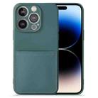 For iPhone 14 Pro Max Imitate Liquid Silicone Skin Feel Phone Case with Card Slot(Green) - 1