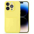 For iPhone 14 Pro Max Imitate Liquid Silicone Skin Feel Phone Case with Card Slot(Yellow) - 1