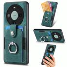 For Huawei Mate 60 Pro Retro Skin-feel Ring Multi-card Wallet Phone Case(Green) - 1