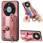 For Huawei Mate 60 Pro Retro Cross Wristband Wallet Leather Back Phone Case(Pink) - 1