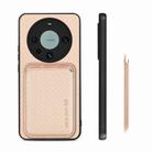 For Huawei Mate 60 Pro Carbon Fiber Leather Card Magnetic Phone Case(Khaki) - 2
