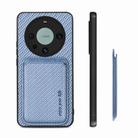For Huawei Mate 60 Pro Carbon Fiber Leather Card Magnetic Phone Case(Blue) - 2