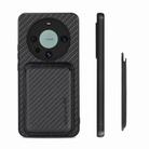 For Huawei Mate 60 Pro Carbon Fiber Leather Card Magnetic Phone Case(Black) - 2