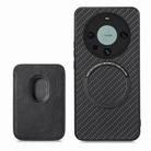 For Huawei Mate 60 Pro Carbon Fiber Leather Card Magnetic Phone Case(Black) - 3