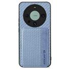 For Huawei Mate 60 Pro Carbon Fiber Magnetic Card Bag Phone Case(Blue) - 1