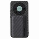 For Huawei Mate 60 Pro Carbon Fiber Magnetic Card Bag Phone Case(Black) - 1
