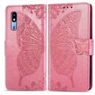 Butterfly Love Flowers Embossing Horizontal Flip Leather Case For Samsung  A2 Core with Holder & Card Slots & Wallet & Lanyard(Pink) - 1