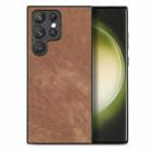 For Samsung Galaxy S23 Ultra 5G Vintage Leather PC Back Cover Phone Case(Brown) - 1