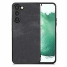 For Samsung Galaxy S22+ 5G Vintage Leather PC Back Cover Phone Case(Black) - 1