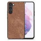 For Samsung Galaxy S21+ 5G Vintage Leather PC Back Cover Phone Case(Brown) - 1