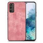 For Samsung Galaxy S20 Vintage Leather PC Back Cover Phone Case(Pink) - 1