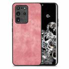 For Samsung Galaxy S20 Ultra Vintage Leather PC Back Cover Phone Case(Pink) - 1