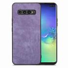 For Samsung Galaxy S10+ Vintage Leather PC Back Cover Phone Case(Purple) - 1