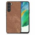For Samsung Galaxy S21 FE 5G Vintage Leather PC Back Cover Phone Case(Brown) - 1