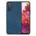For Samsung Galaxy S20 FE Vintage Leather PC Back Cover Phone Case(Blue) - 1