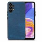 For Samsung Galaxy A13 4G Vintage Leather PC Back Cover Phone Case(Blue) - 1