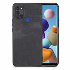 For Samsung Galaxy A21s Vintage Leather PC Back Cover Phone Case(Black) - 1