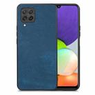 For Samsung Galaxy A22 4G Vintage Leather PC Back Cover Phone Case(Blue) - 1