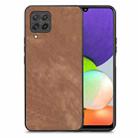 For Samsung Galaxy A22 4G Vintage Leather PC Back Cover Phone Case(Brown) - 1