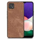 For Samsung Galaxy A22 5G Vintage Leather PC Back Cover Phone Case(Brown) - 1