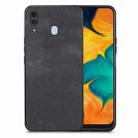 For Samsung Galaxy A30/A20 Vintage Leather PC Back Cover Phone Case(Black) - 1