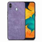 For Samsung Galaxy A30/A20 Vintage Leather PC Back Cover Phone Case(Purple) - 1