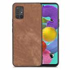 For Samsung Galaxy A51 5G Vintage Leather PC Back Cover Phone Case(Brown) - 1