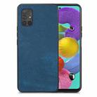 For Samsung Galaxy A51 4G Vintage Leather PC Back Cover Phone Case(Blue) - 1