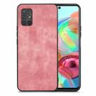 For Samsung Galaxy A71 5G Vintage Leather PC Back Cover Phone Case(Pink) - 1