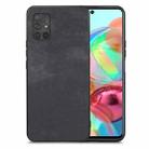 For Samsung Galaxy A71 4G Vintage Leather PC Back Cover Phone Case(Black) - 1