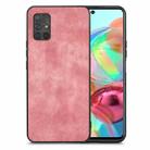 For Samsung Galaxy A71 4G Vintage Leather PC Back Cover Phone Case(Pink) - 1