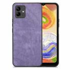 For Samsung Galaxy A04 4G Vintage Leather PC Back Cover Phone Case(Purple) - 1