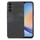 For Samsung Galaxy A34 5G Vintage Leather PC Back Cover Phone Case(Black) - 1