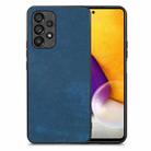 For Samsung Galaxy A72 5G Vintage Leather PC Back Cover Phone Case(Blue) - 1
