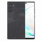 For Samsung Galaxy Note10 Vintage Leather PC Back Cover Phone Case(Black) - 1